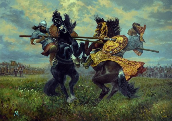 Куликовская битва поединок Пересвета с Челубеем