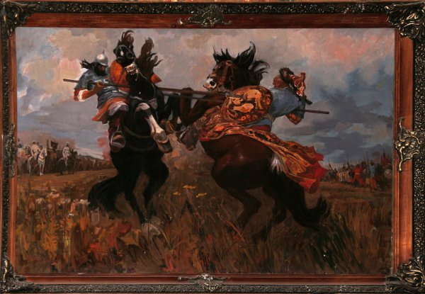 Виктор Васнецов «единоборство Пересвета с Челубеем»