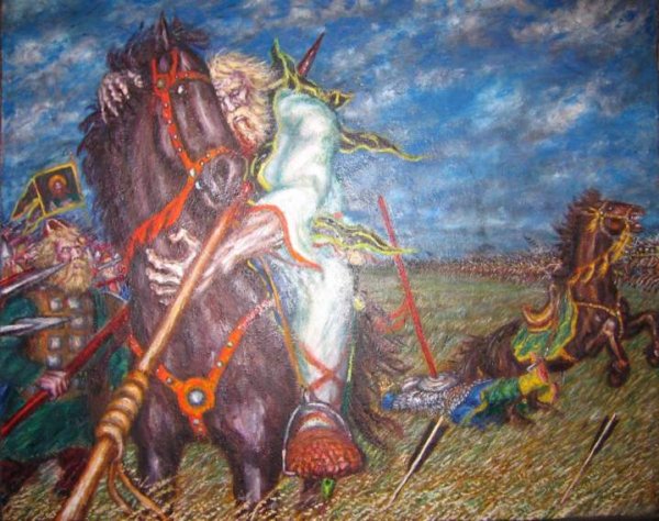 Победа Пересвета картина Рыженко