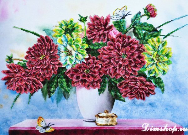 Георгины букет бисер