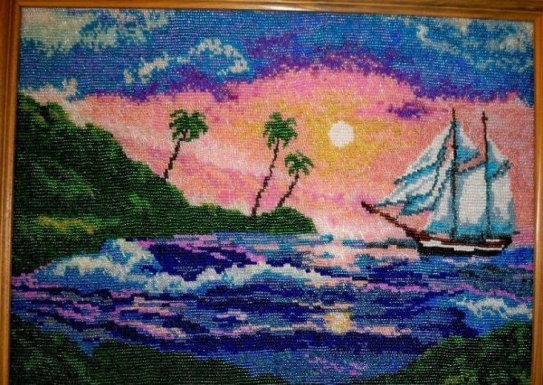 Картины из бисера на клею