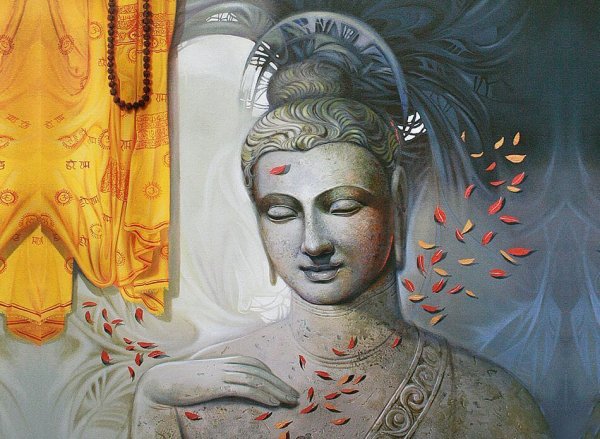 Буддизм акварель
