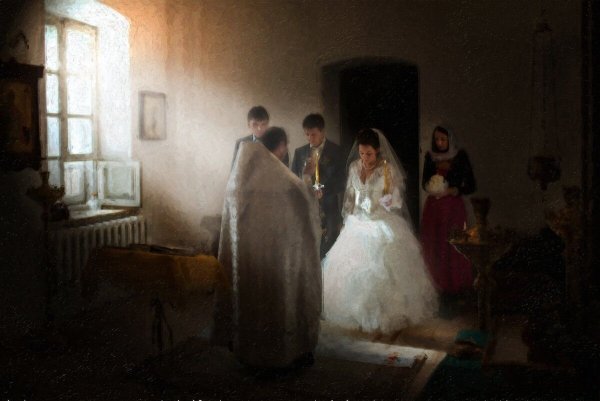 Венчание в церкви картина