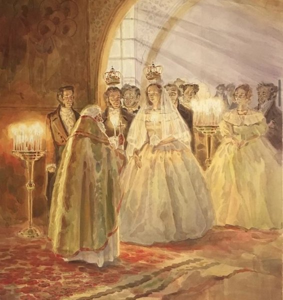 Наталья Гончарова и Пушкин венчание