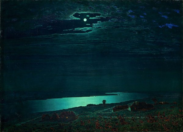 Архип Куинджи "Лунная ночь на Днепре", 1908.