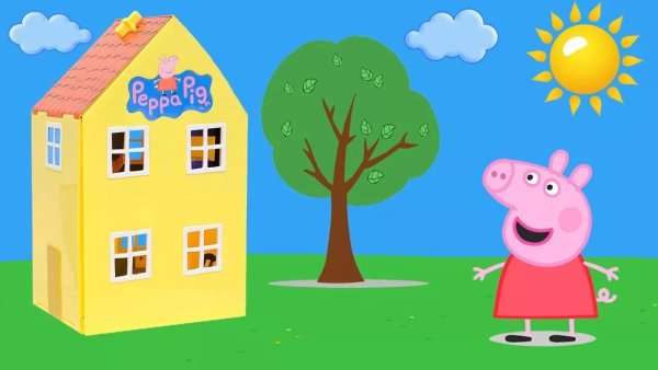 Семья свинки Пеппы на фоне