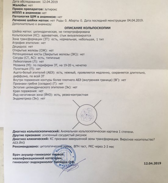 Кольпоскопическая терминология оценки шейки матки