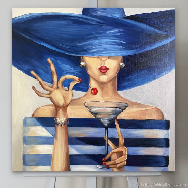 Картина девушка в шляпе