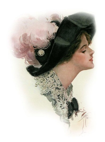 Гончарова дама в шляпе 1913