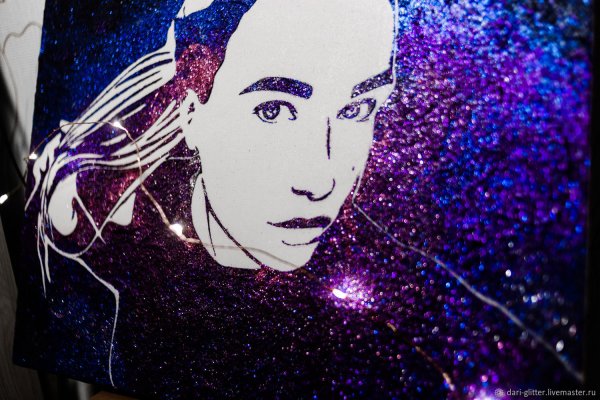 Портрет на холсте из блесток