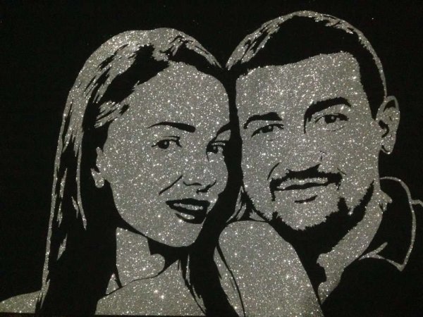 Картина из блесток и клея