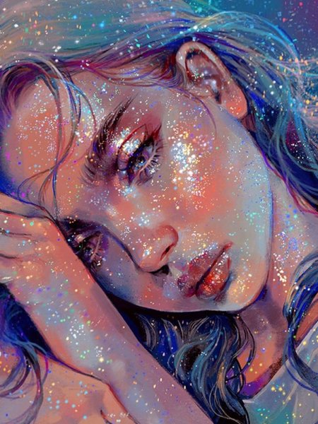 Картина из блесток и клея