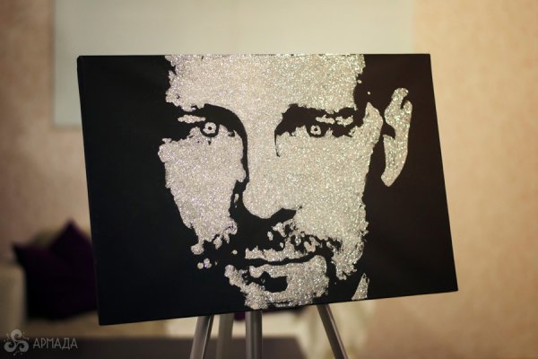 Картина акрилом с блестками