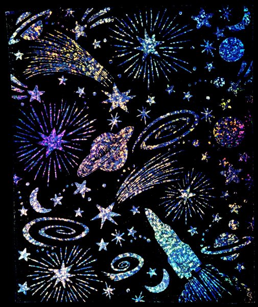 Портрет с блестками на холсте