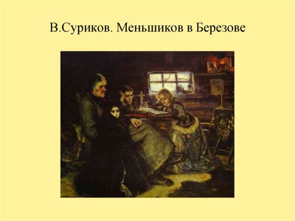 Василий Иванович Суриков Меншиков в берёзове