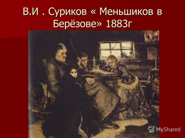 Василий Суриков Меньшиков в Березове