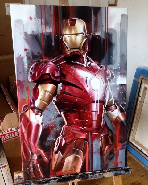 Железный человек на холсте