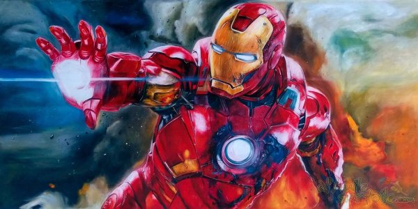 Железный человек на холсте