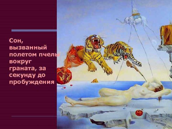 Картина Сальвадора дали сон вызванный полетом пчелы вокруг граната