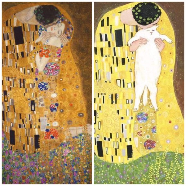Картина поцелуй Густав климт