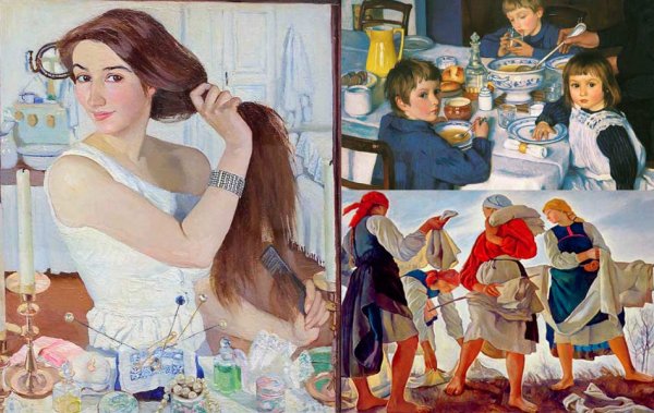 Зинаида Серебрякова «Катя в голубом у елки» 1922