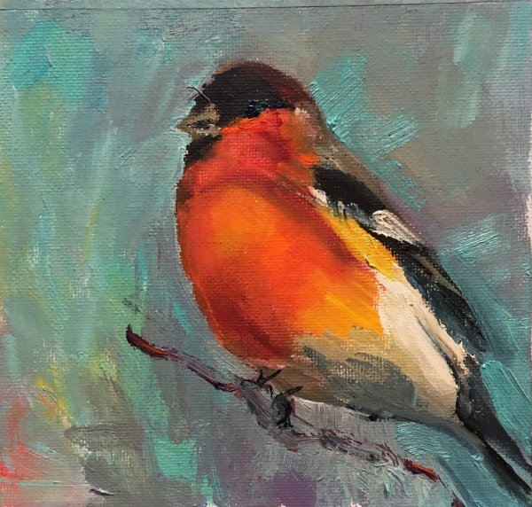 Снегирь живопись Мария Павлова