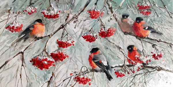 Снегири в живописи