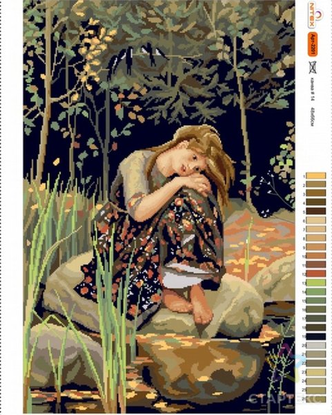 Алёнушка Васнецов вышивка