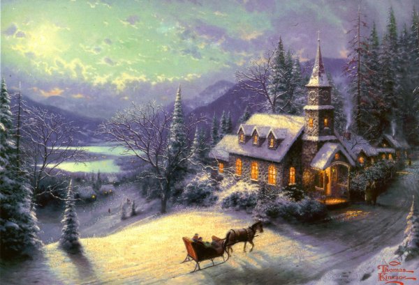 Thomas Kinkade Рождественские домики