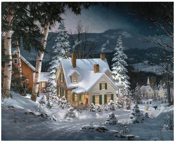Алмазная мозаика зимняя тишина Молли