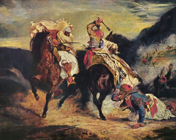 Эжен Делакруа поединок гяура с Хассаном, 1835
