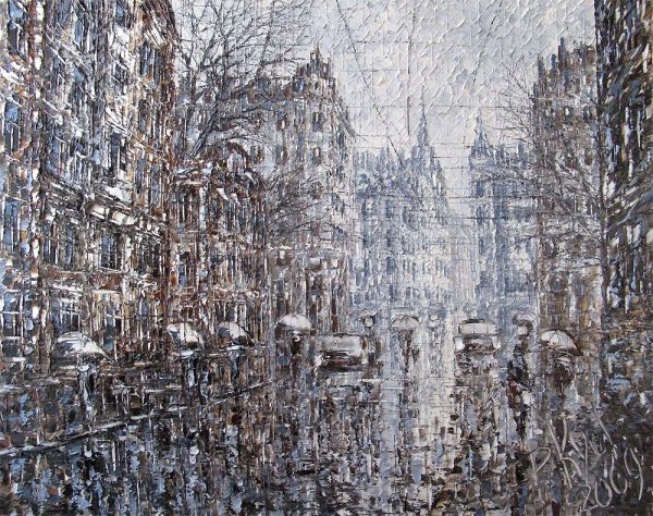 Кустанович картины городские дожди