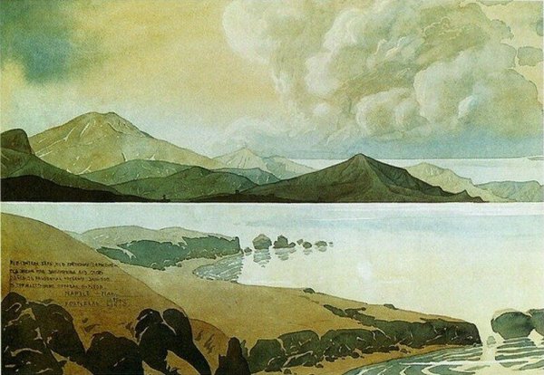 Максимилиан Волошин Коктебель акварель