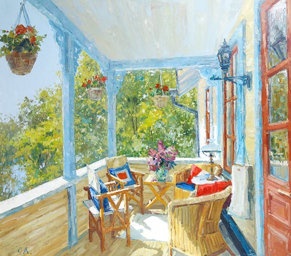 Живопись Kevin liand, веранда