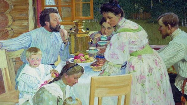 Борис Кустодиев на террасе 1906