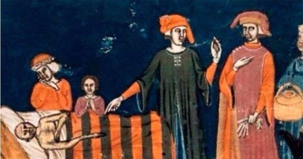 Фреска похороны сатаны Верона XIV век