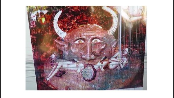 Фреска 14 века антихрист в Помпозе