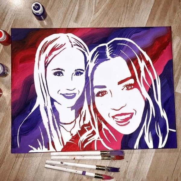 Флип флоп портрет красками