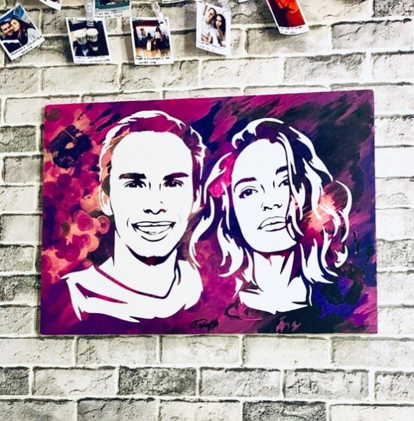 Флип флоп портрет красками