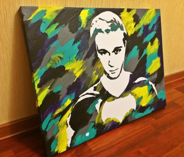 Флип-флоп портрет блестками