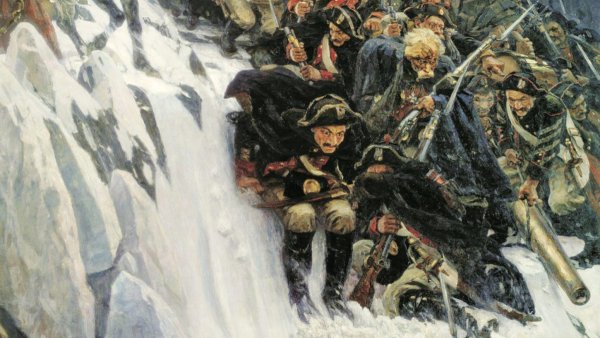 Василий Суриков. «Переход Суворова через Альпы в 1799 году».