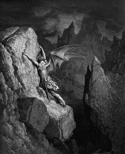 Гюстав Доре изгнание Люцифера