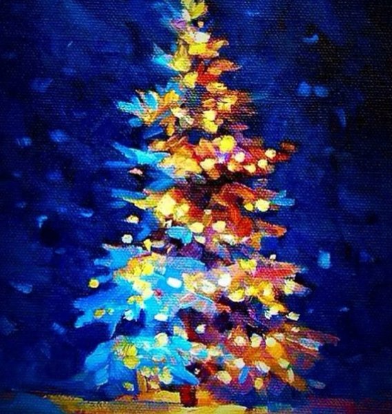 Новогодняя елка живопись