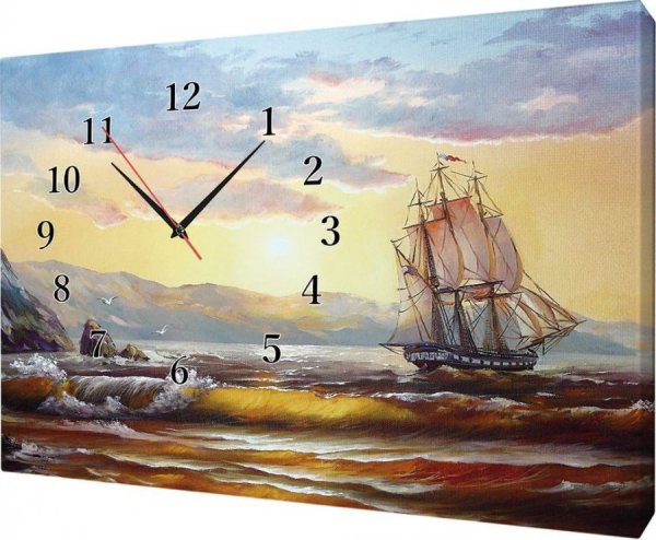 Часы на холсте настенные