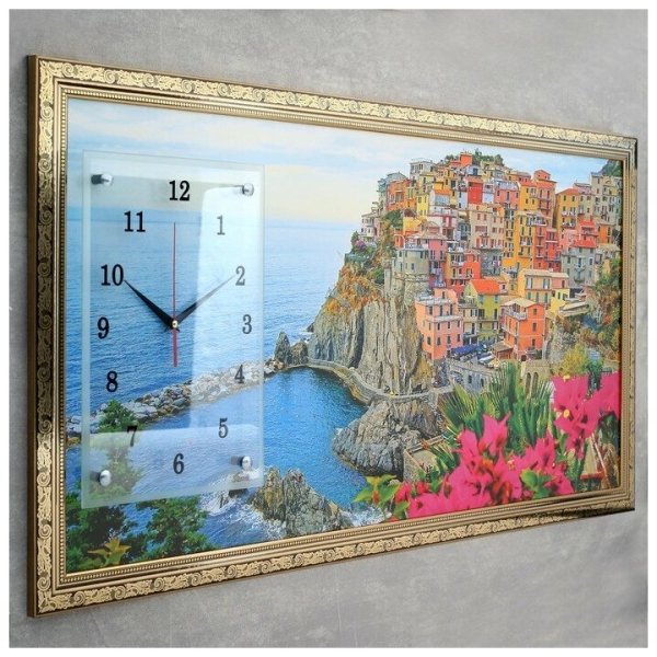 Часы-картина настенные, серия: природа, "Италия", 50х100 см, микс 1541497