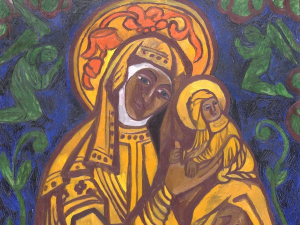 Гончарова Богоматерь с младенцем