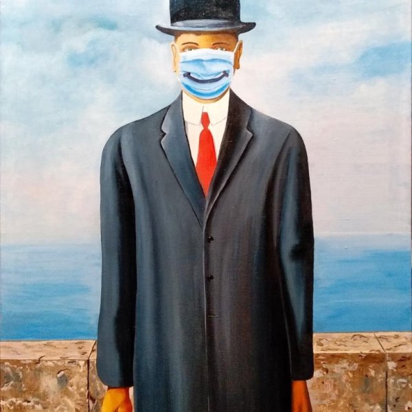 Картина сын человеческий Рене Магритт