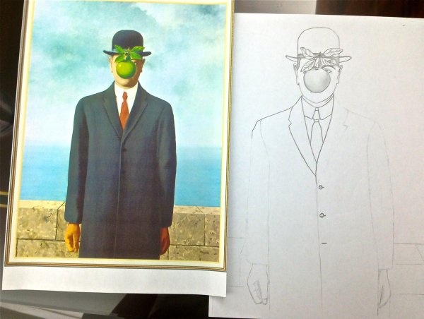 Картина сын человеческий Рене Магритт