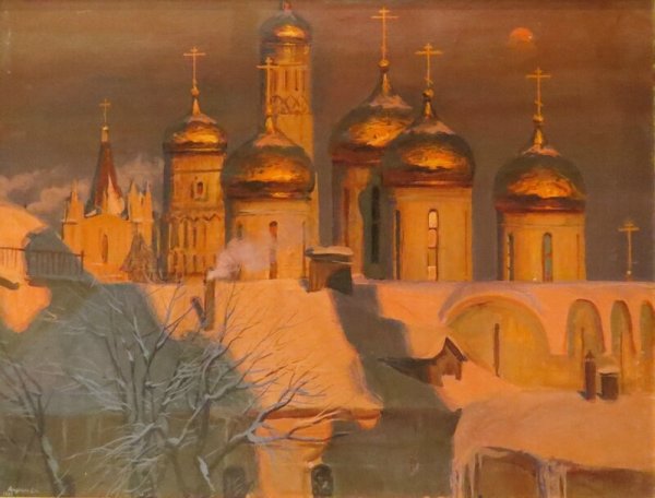 Картина Сергея Андрияки Кремлевские купола