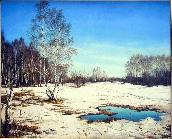 Художник Александр Александровский "март. Русская деревня"